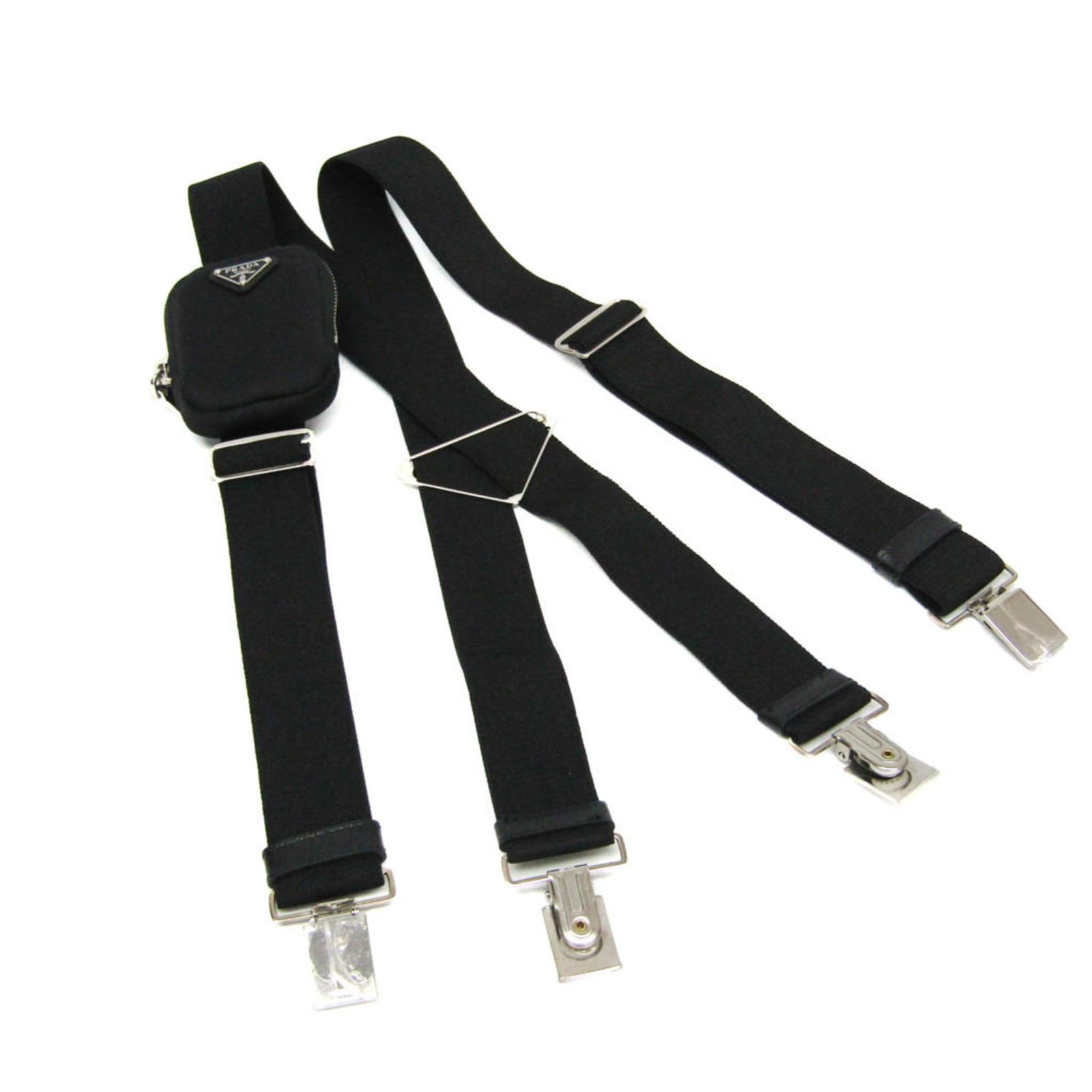 プラダ(Prada) ELASTICO 1CT001 ポリウレタン Xタイプ サスペンダー ブラック