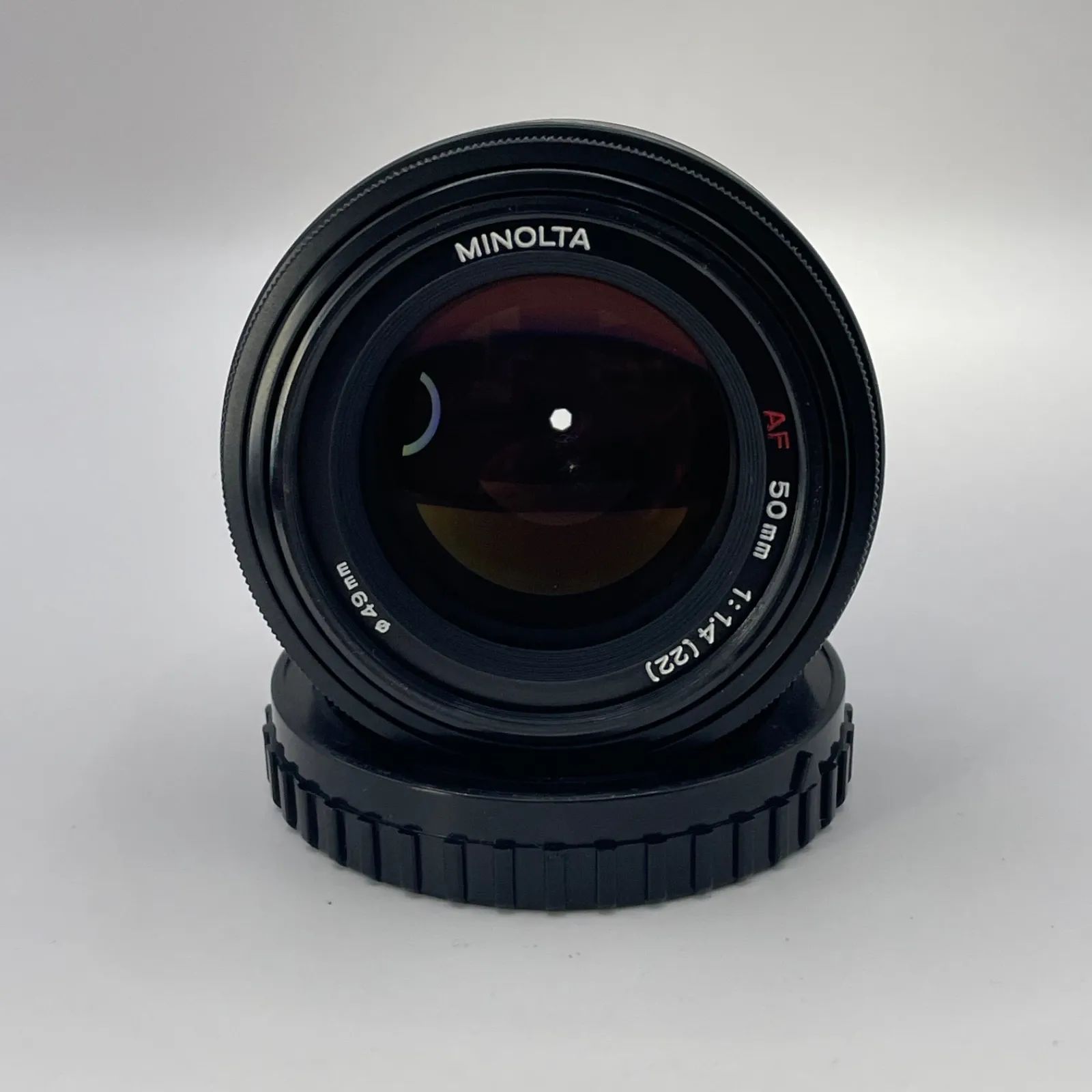 実写有】MINOLTA AF 50mm F1.4 純正ケース・フィルター等フルセットで 