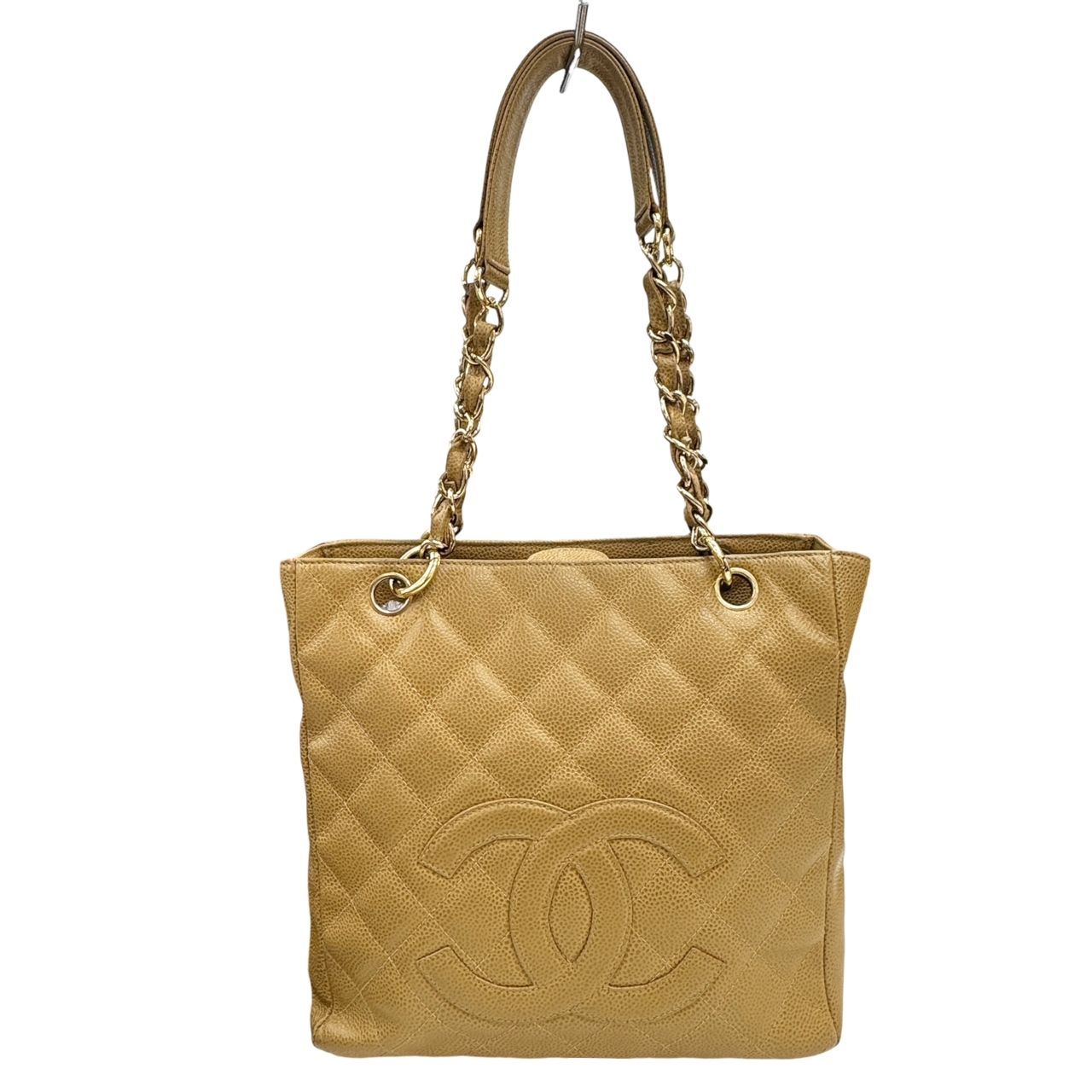 CHANEL シャネル PST チェーントート キャビアスキン ベージュ 8番台 