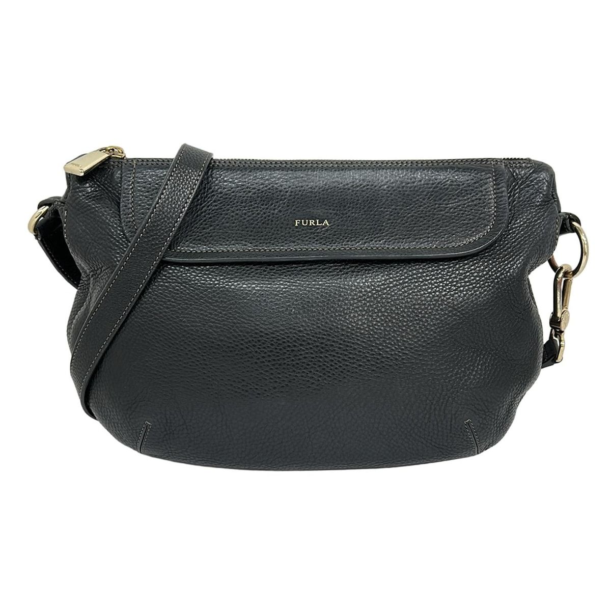 FURLA(フルラ) ショルダーバッグ 黒 レザー - メルカリ