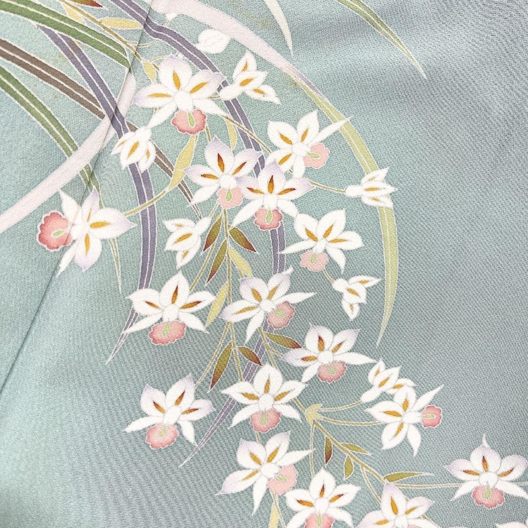 付け下げ　身丈160　裄66　作家もの　友禅　蘭の花　正絹　着物　031b p 付け下げ 身丈160 裄66 作家もの 友禅 蘭の花 正絹 着物 031b p - メルカリ