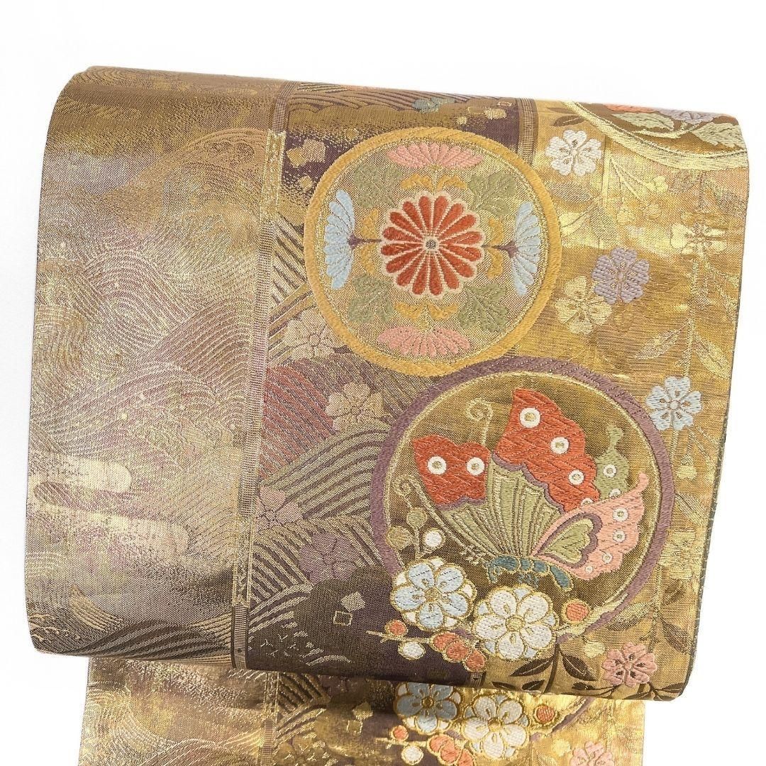 袋帯 蝶紋 花紋 桐の花 菊花 梅花 金糸 着物 031b p - メルカリ 袋帯 蝶紋 花紋 桐の花 菊花 梅花 金糸 着物 031b p - メルカリ