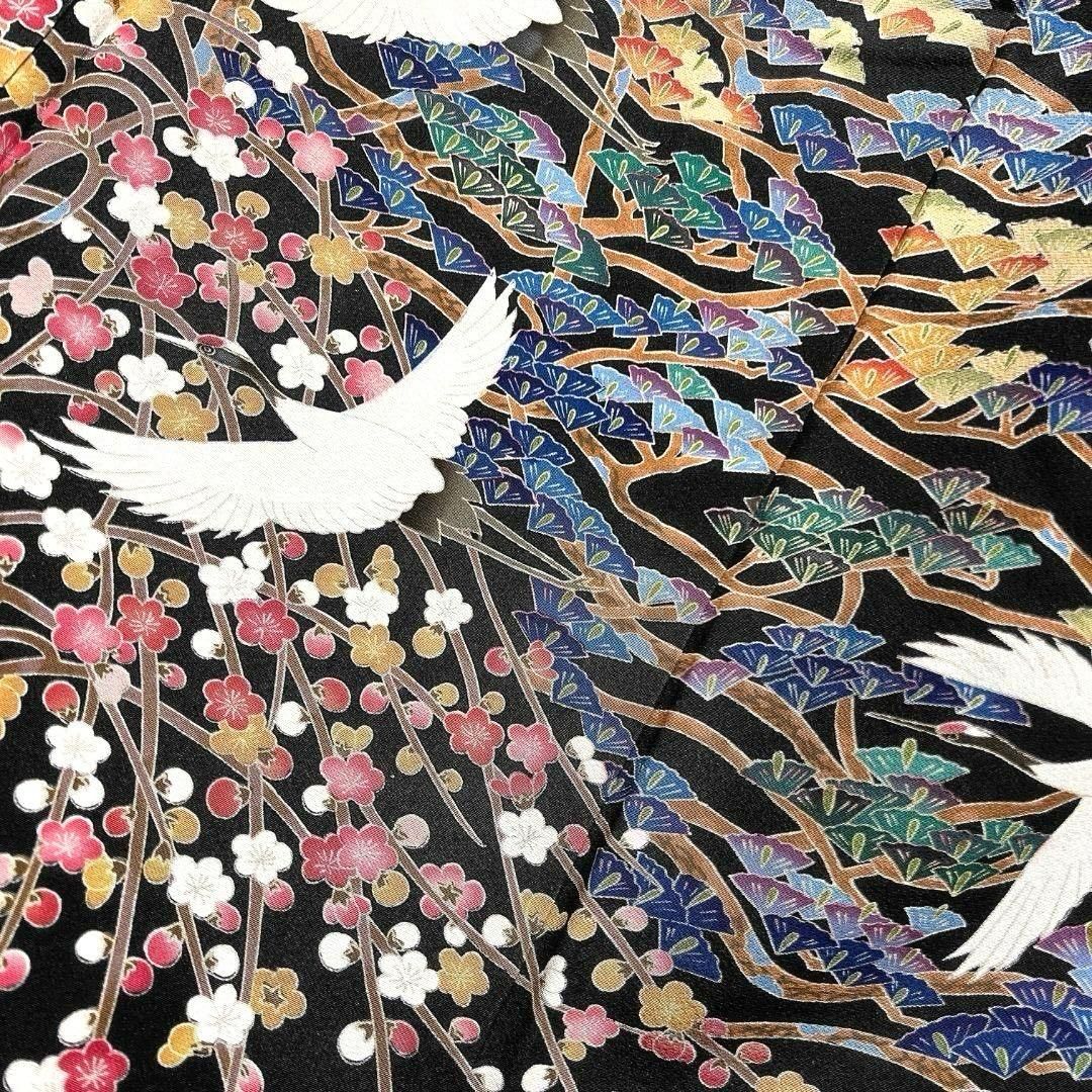 作家もの 黒留袖 京加賀友禅 松竹梅 鶴文様 身丈 裄 正絹 着物 031b p 