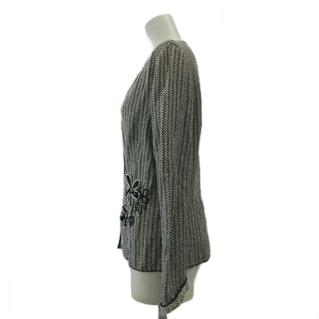 HANAE MORI ハナエモリ × GOSEN KNIT カーディガン　38 ハナエモリ HANAE MORI ニットカーディガン 麻 リネン 38 バイカラー
