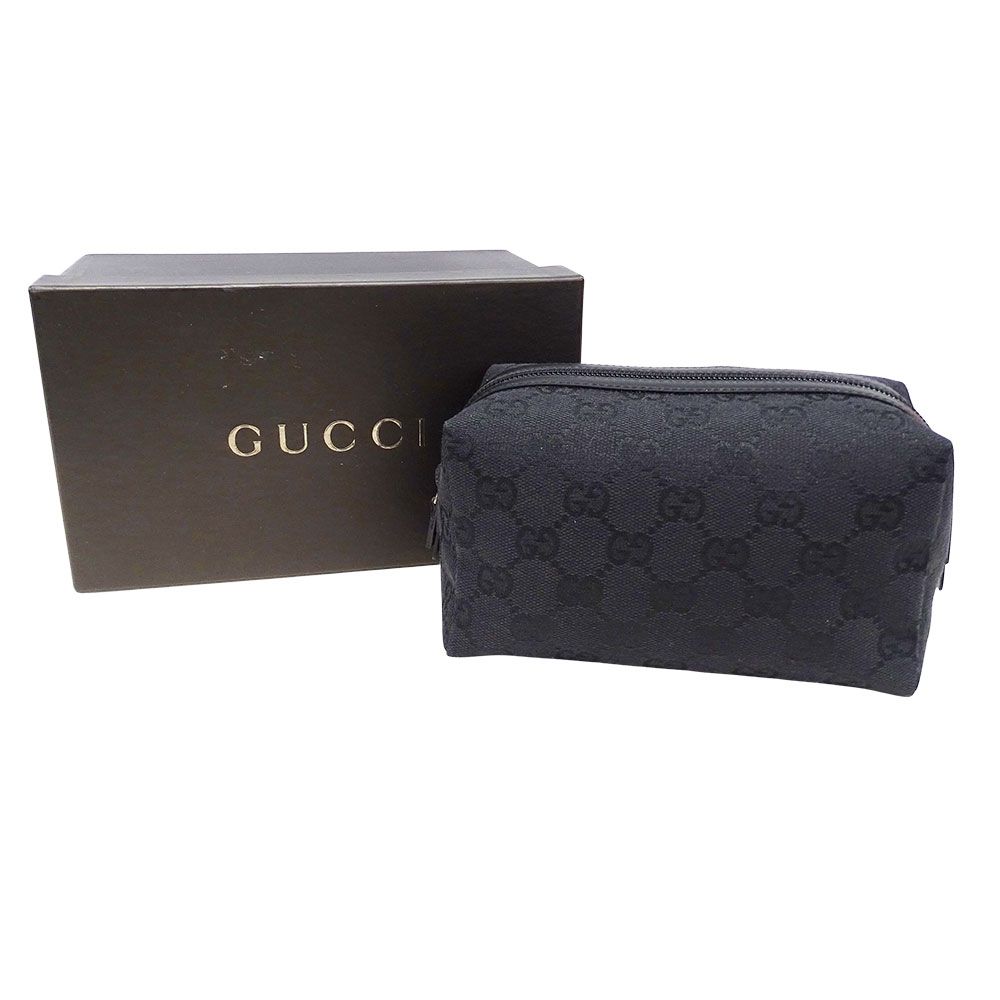 グッチ ポーチ GGキャンバス 29595 キャンバス ブラック レディース グッチ GUCCI ポーチ レディース ブランド GGキャンバス ブラック