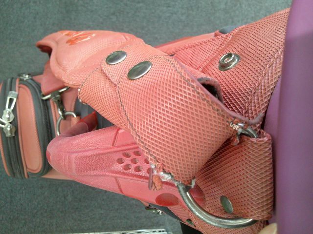  パーリーゲイツ マスターバニーエディション レッド キャディバック 色褪せあり||0 9073 松山店 スパイクレス ゴルフバッグ キャディバッグ ゴルフ