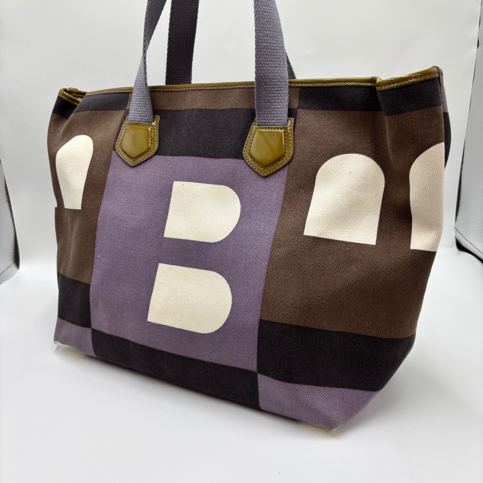 A4収納可】BALLY/バリー キャンバス トートバッグ ビッグロゴ