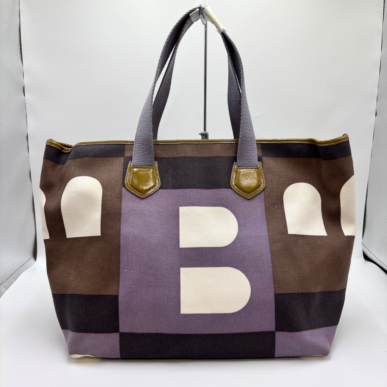 A4収納可】BALLY/バリー キャンバス トートバッグ ビッグロゴ 