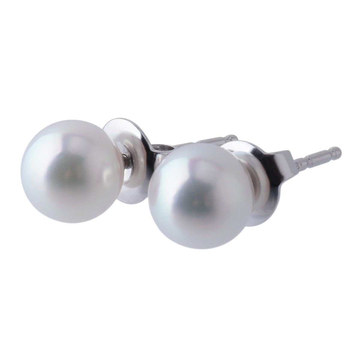 ミキモト パール ピアス アコヤパール7.0mm K18WG 新品仕上げ済