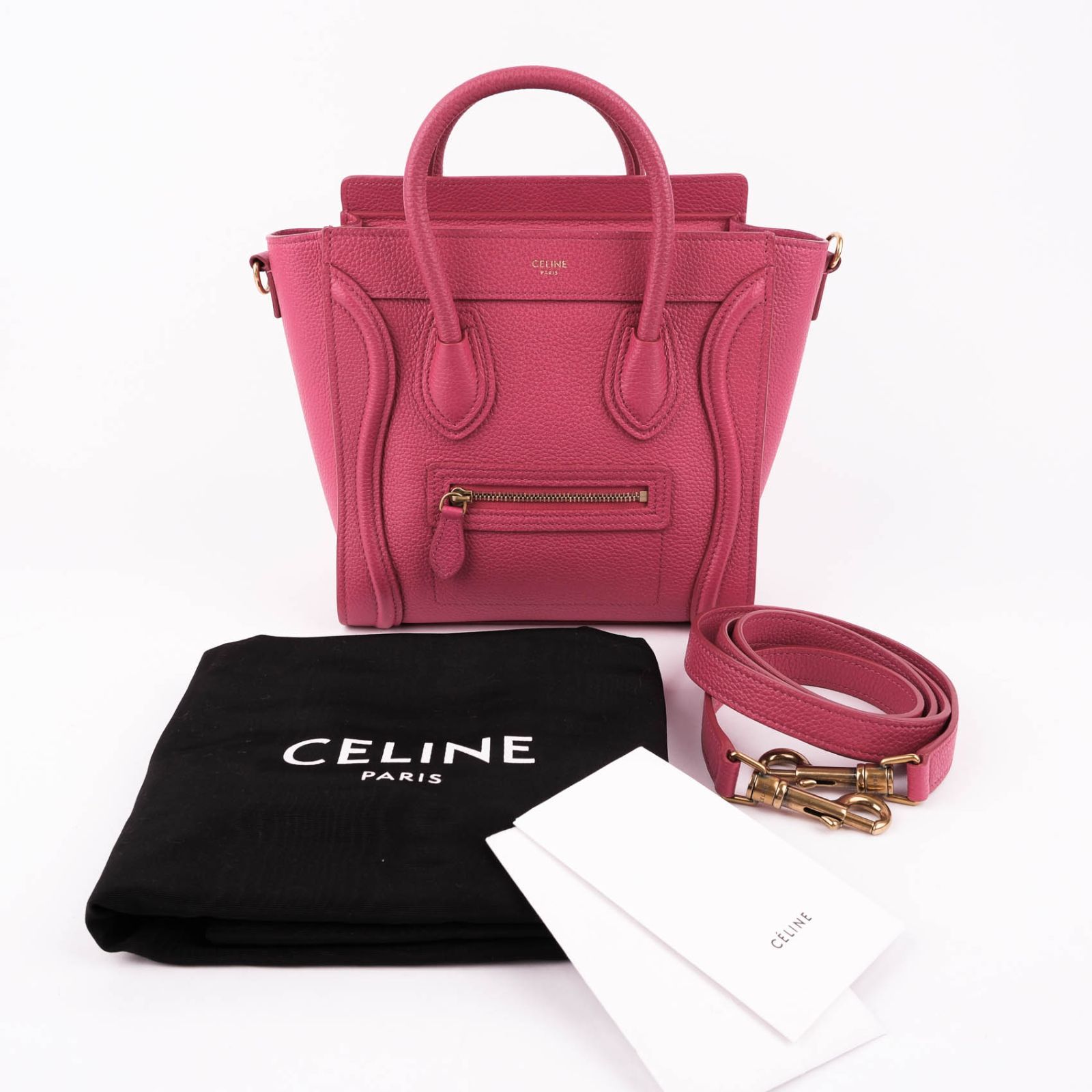 中古】セリーヌ CELINE ラゲージナノ マイクロショッパー レザー 