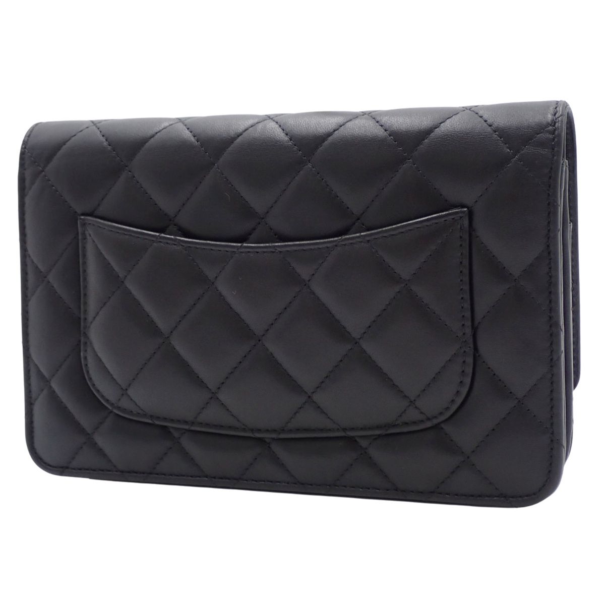CHANEL(シャネル) マトラッセ ココマーク チェーンウォレット ショルダーバッグ 肩掛け 斜め掛け チェーンショルダー ラムスキン ブラック黒 ゴールド金具 レディース 40802188961【中古】【アラモード】 CHANEL(シャネル) マトラッセ ココマーク チェーンウォレット