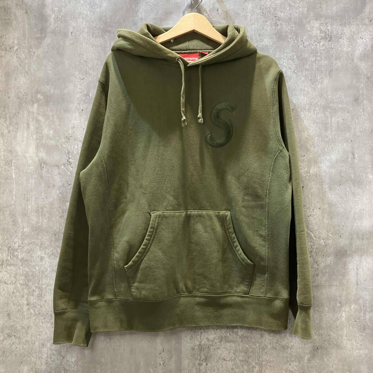 Supreme パーカー S Logo Hooded Sweatshirt size M モスグリーン 