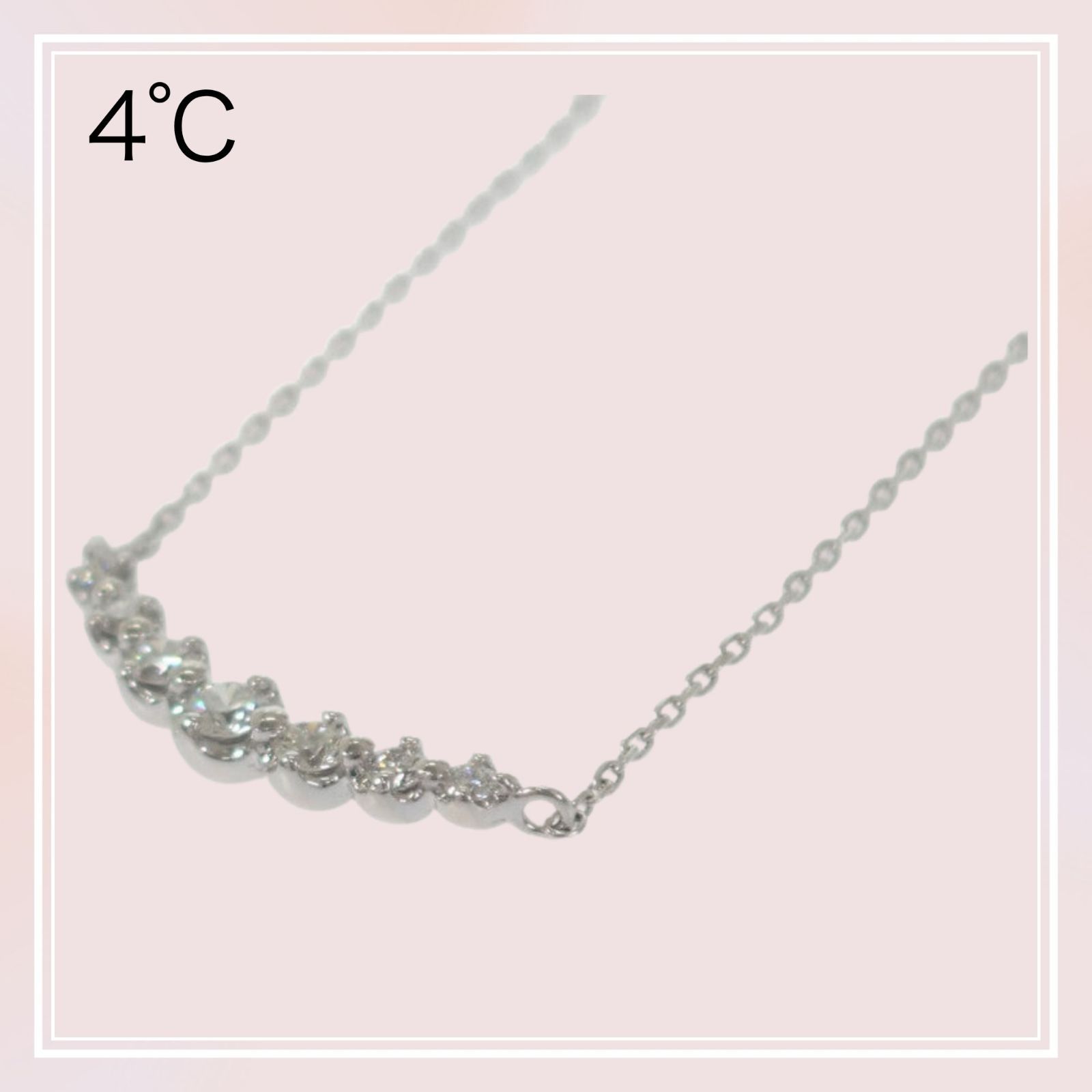 4℃】ヨンドシー 4℃ ダイヤモンド ネックレス K18ホワイトゴールド 