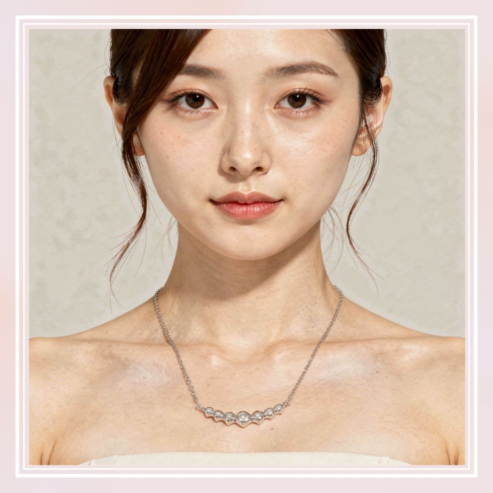 4℃】ヨンドシー 4℃ ダイヤモンド ネックレス K18ホワイトゴールド 