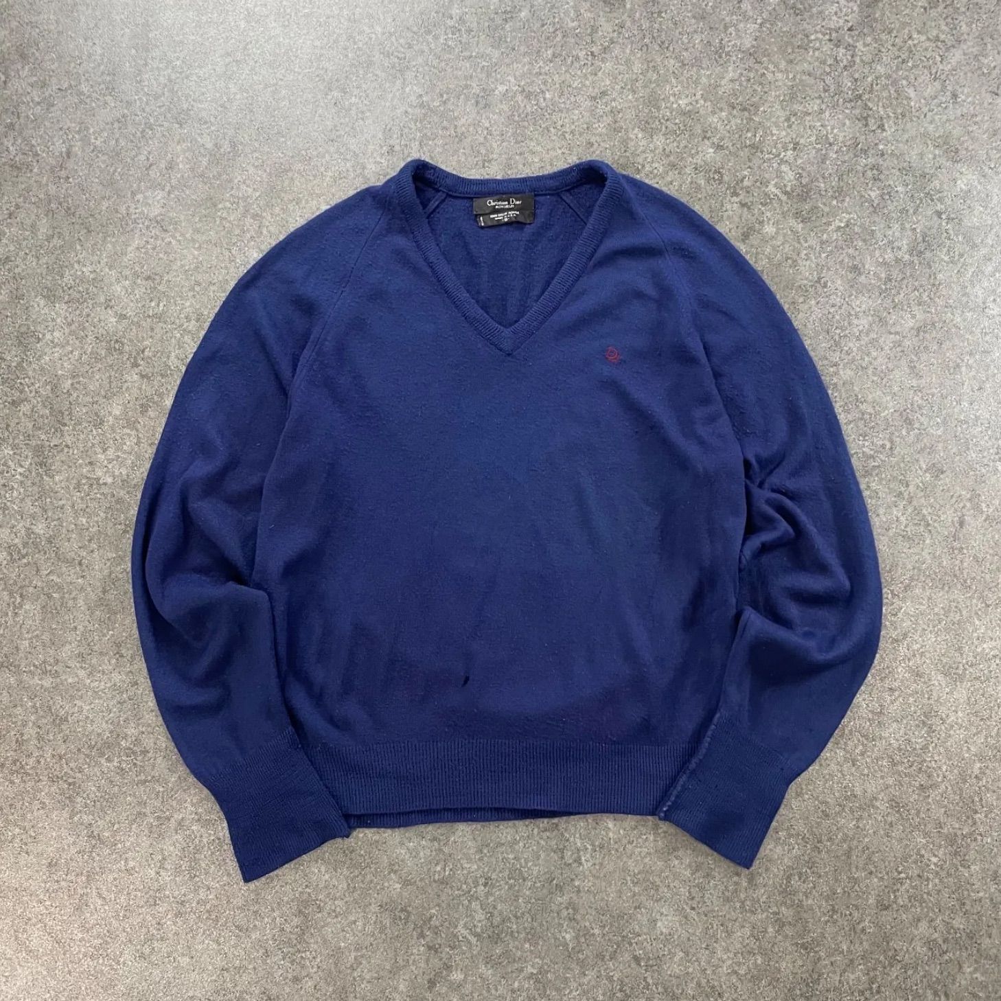 USA製 90s Christian Dior MONSIEUR L/S Knit Sweater V-neck 