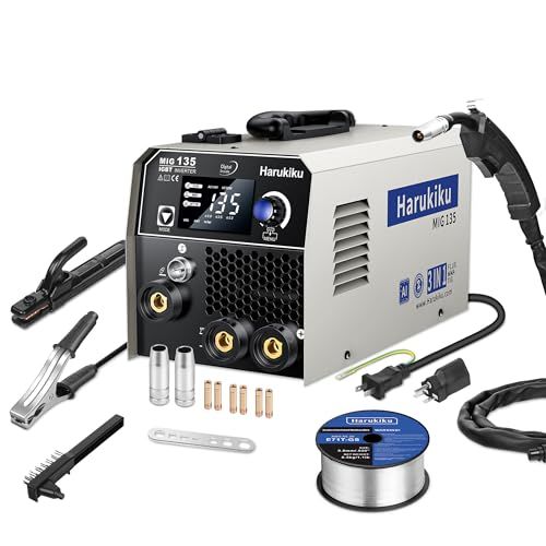 送料無料】ノンガス半自動溶接機 100V 200V兼用 MIG135 130A出力 1台3 