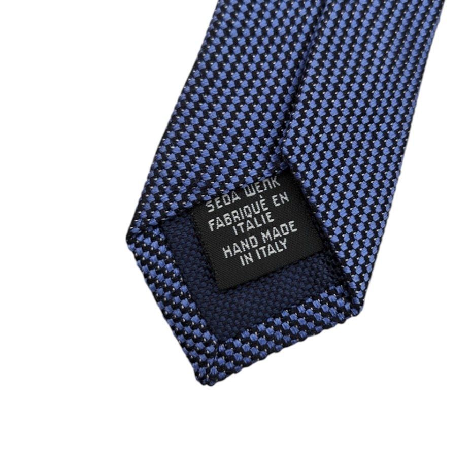 CHANEL シャネル ココマーク刺繍 ワンポイント シルク ネクタイ ブルー
