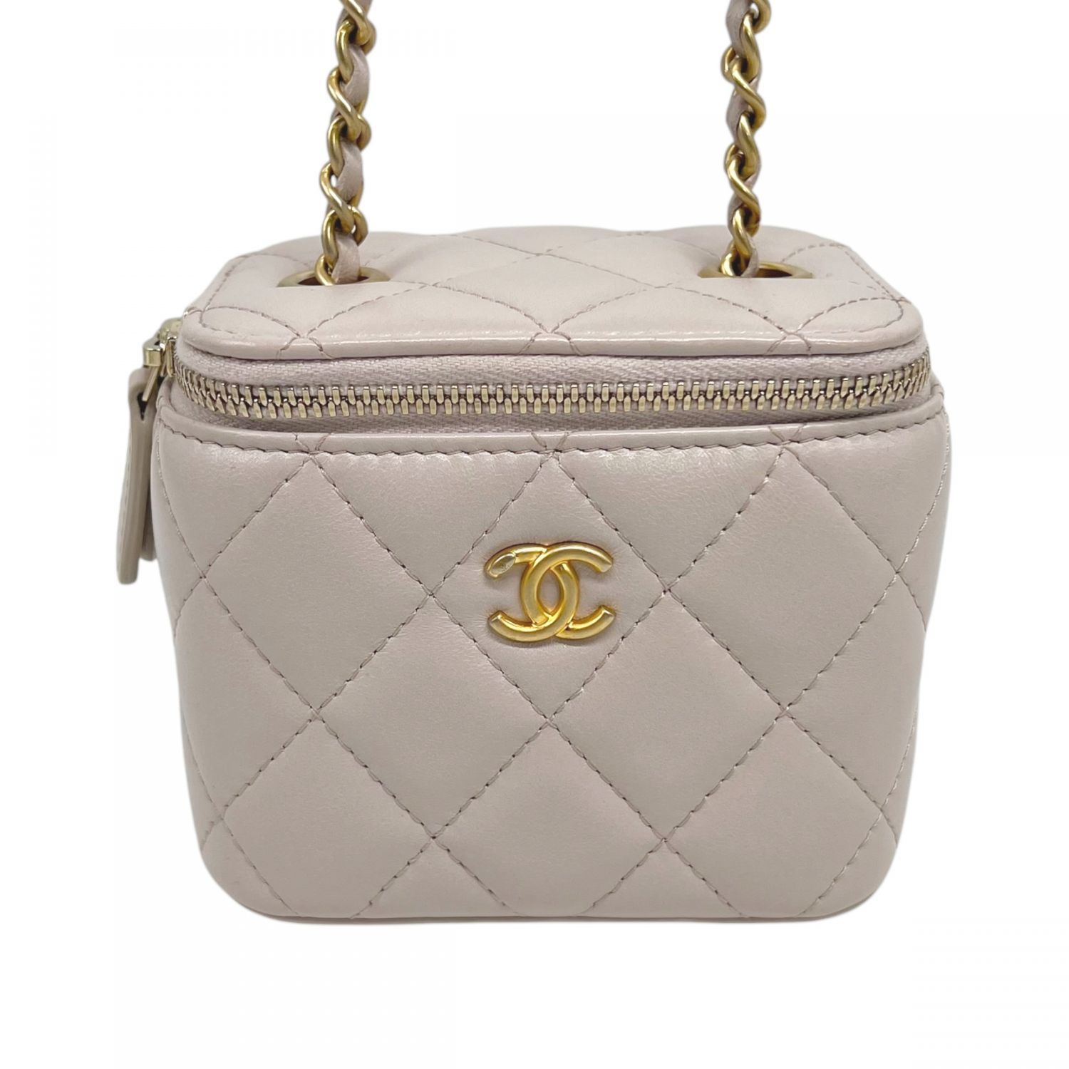 【中古】 CHANEL シャネル  マトラッセ ココボール クラシック ミニ バニティバッグ ショルダーバッグ 31番台 ゴールド金具 ラムスキン ピンクベージュ レディース25004018 SA 中古】 CHANEL シャネル マトラッセ ココボール クラシック ミニ