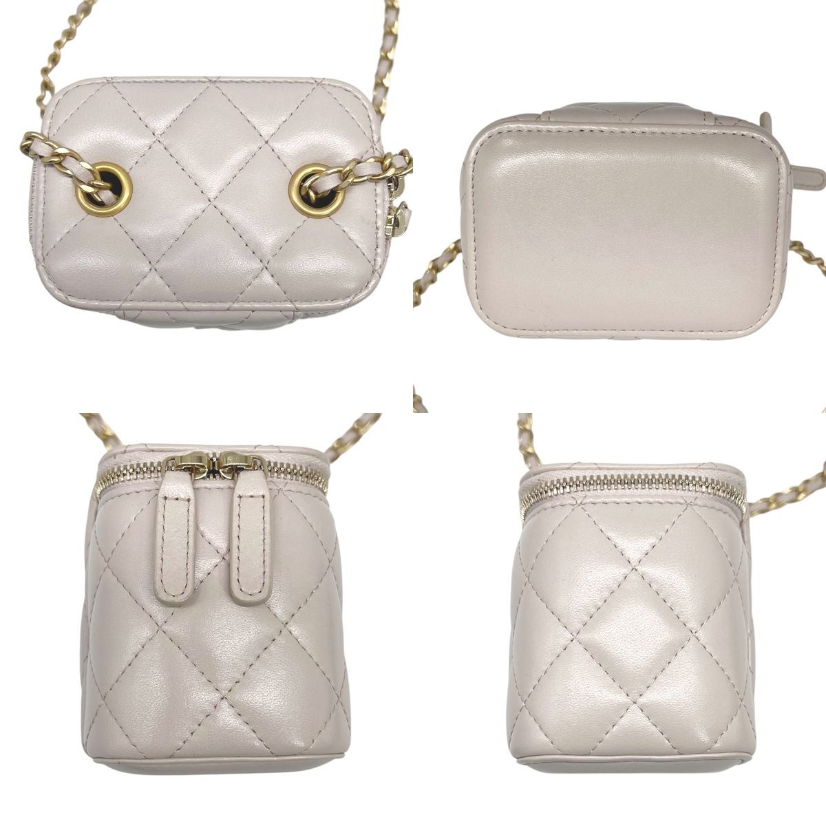 【中古】 CHANEL シャネル  マトラッセ ココボール クラシック ミニ バニティバッグ ショルダーバッグ 31番台 ゴールド金具 ラムスキン ピンクベージュ レディース25004018 SA 中古】 CHANEL シャネル マトラッセ ココボール クラシック ミニ