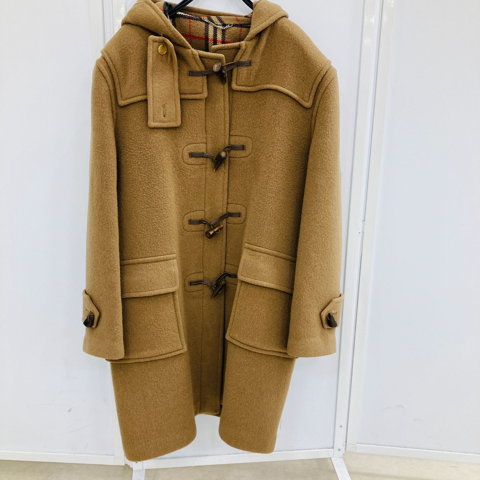 BURBERRY バーバリー ダッフルコート 50(L位) ベージュx茶x白 【古着
