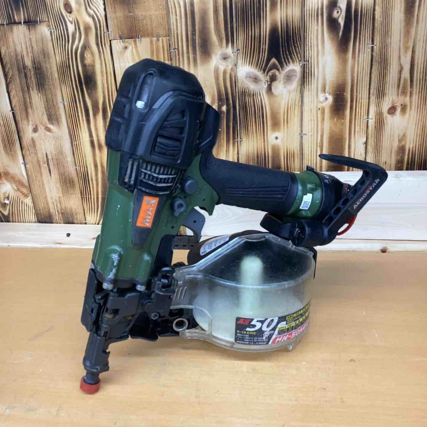 ☆マックス(MAX) 高圧エア釘打ち機 HN-50N4(D)_アンバーオリーブ【越谷 