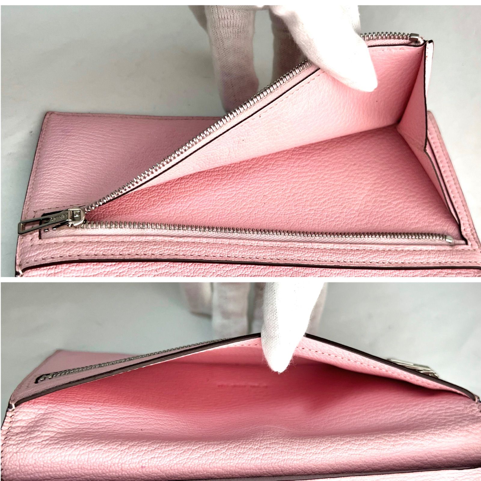 HERMES べアンスフレ　バイカラー　ネイビー　ピンク エルメス べアンスフレ ネイビー×ピンク バイカラー Hermes 財布 長