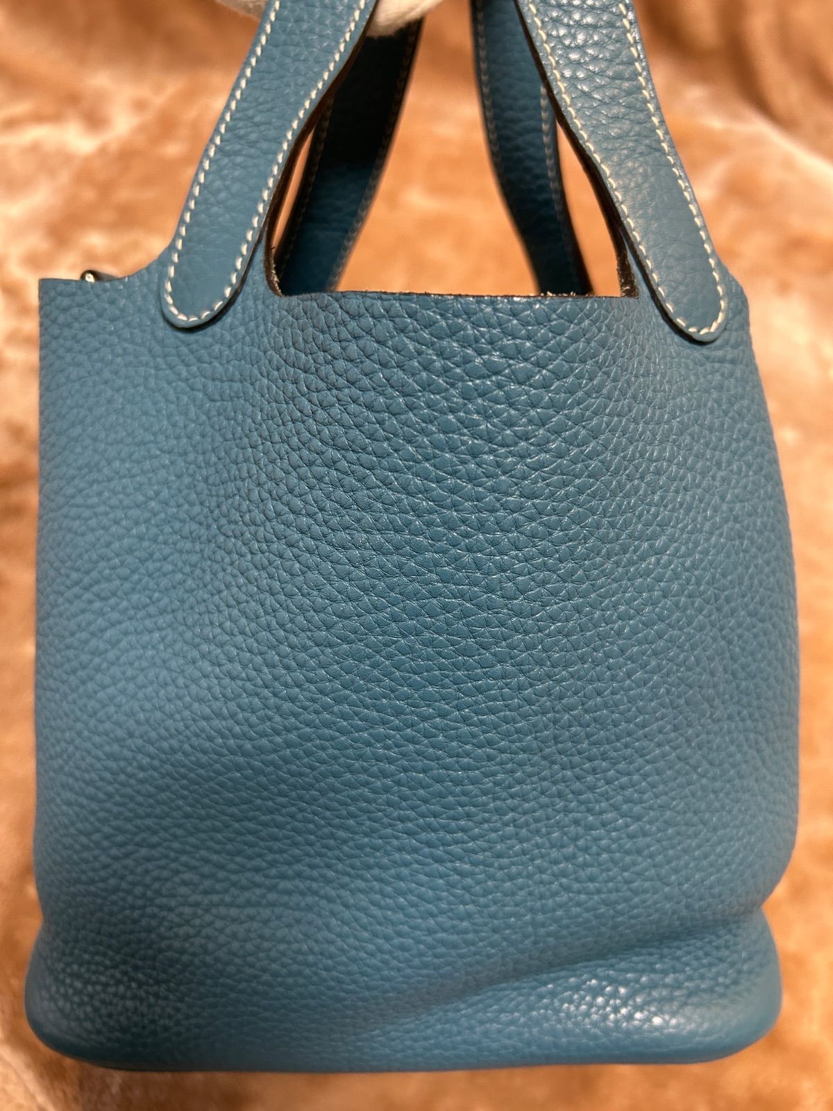 エルメスHERMESピコタンロックPM□P2012製造ハンドバッグハンドバックトートバッグトートバックかばんカバン鞄ブルー青色レザー牛革本革カデナ南京錠キー鍵×2 保存袋フランス製レディースlady's LADYS女性用ウィメンズwomenユニセックス男女兼用 エルメスHERMESピコタンロックPM□P2012製造ハンドバッグハンドバック