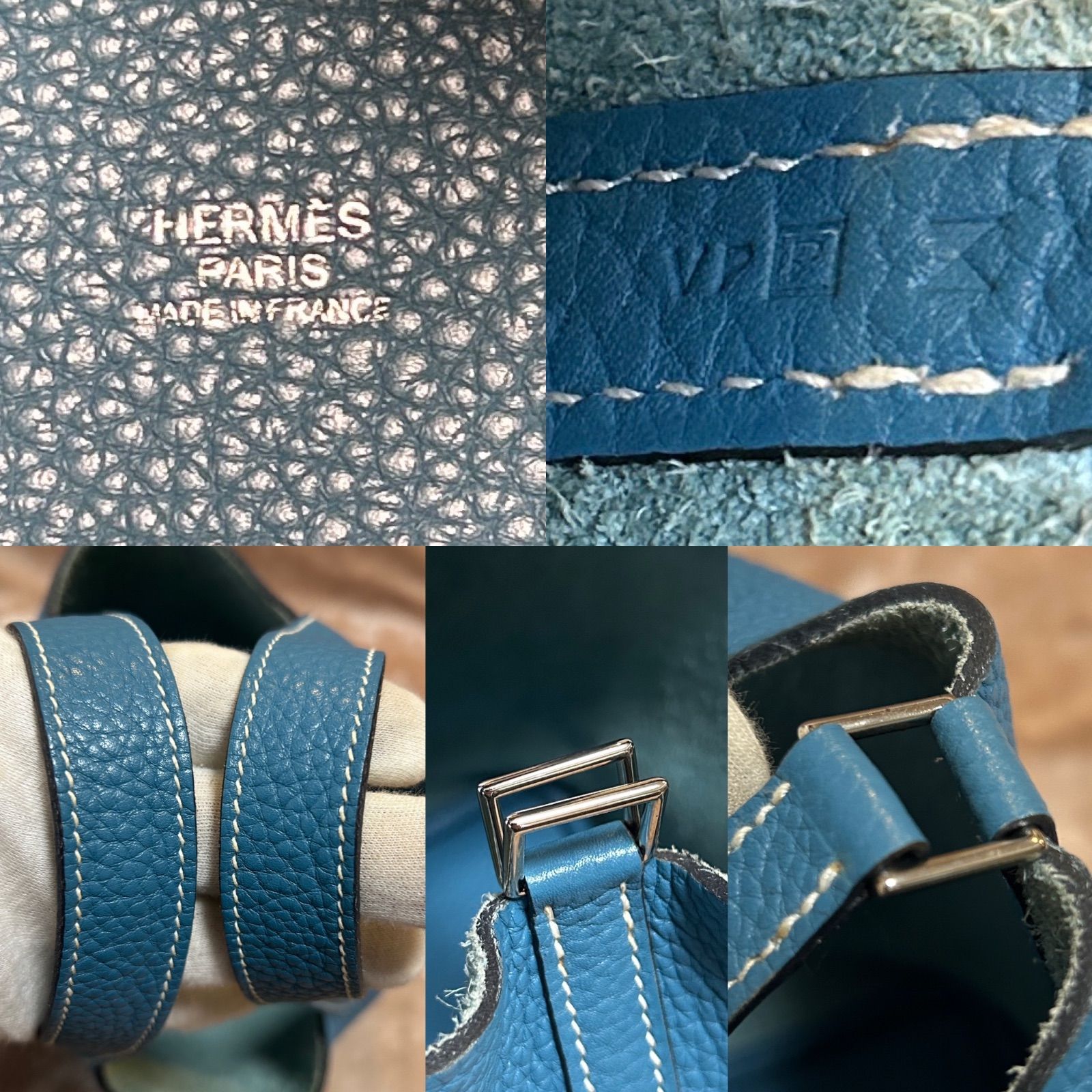 エルメスHERMESピコタンロックPM□P2012製造ハンドバッグハンドバックトートバッグトートバックかばんカバン鞄ブルー青色レザー牛革本革カデナ南京錠キー鍵×2 保存袋フランス製レディースlady's LADYS女性用ウィメンズwomenユニセックス男女兼用 エルメスHERMESピコタンロックPM□P2012製造ハンドバッグハンドバック