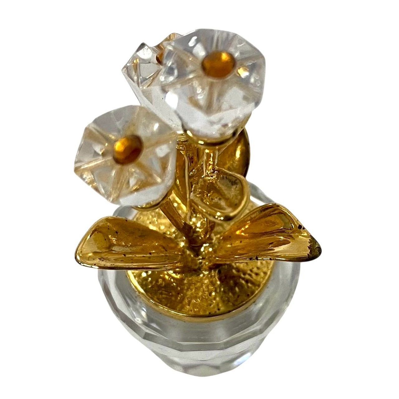 SWAROVSKI】フラワーポット 花 植木鉢 クリスタル ゴールド/金カラー