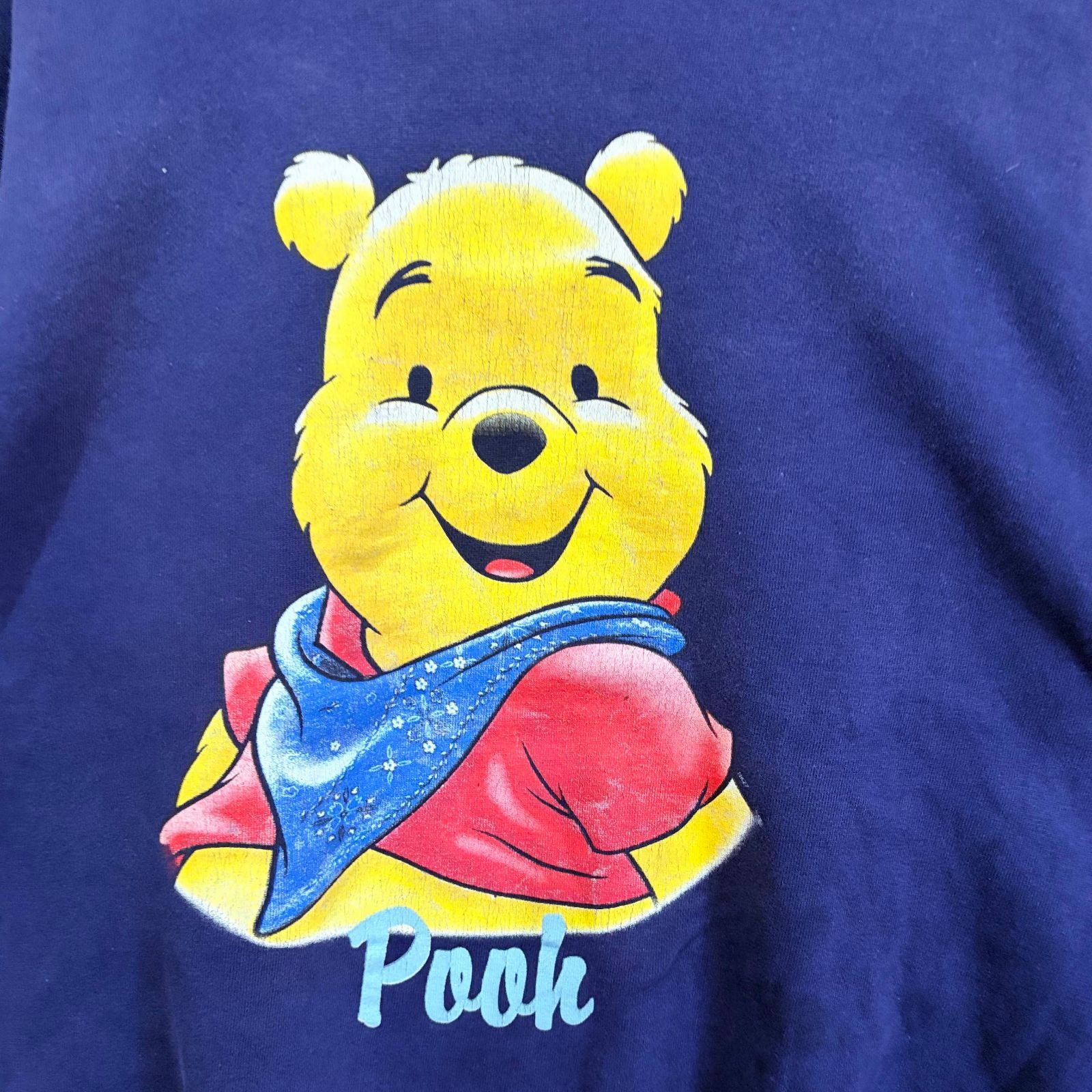 希少 90年代 Disney クマのプーさん スウェット トレーナー 紺 XL 
