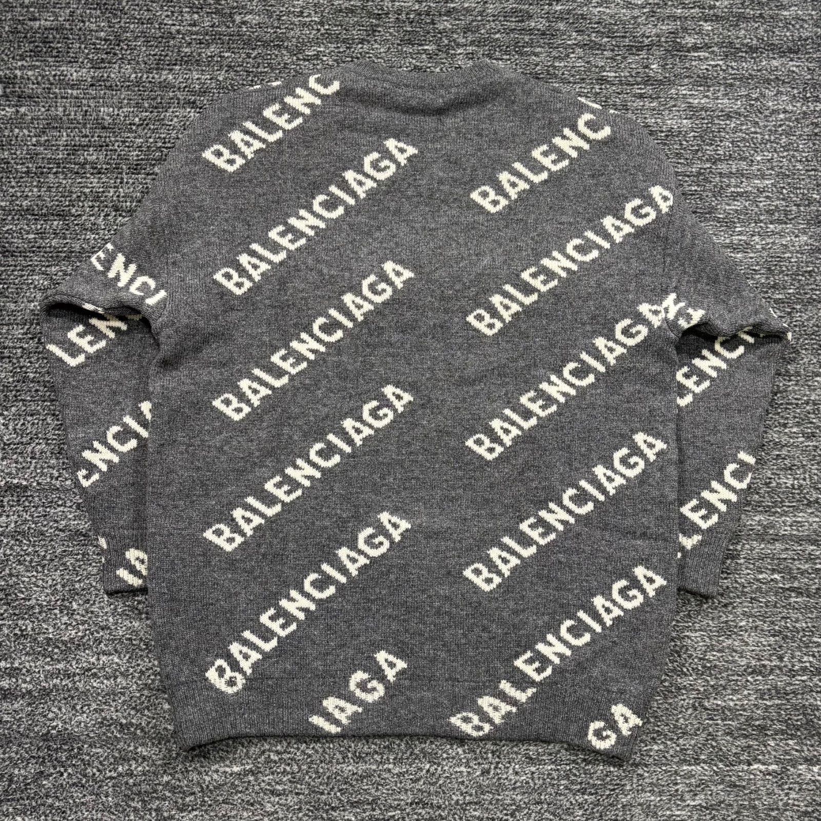 BALENCIAGA ALL OVER LOGO KNIT GREY XS バレンシアガ オールオーバー 