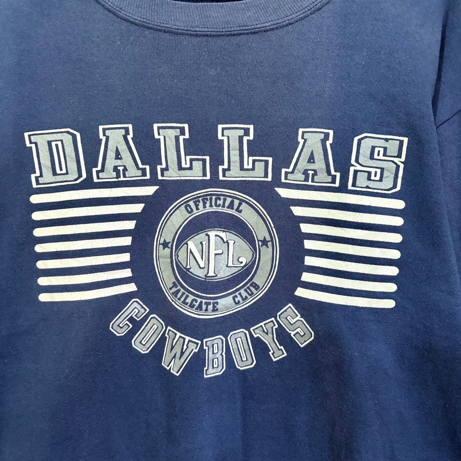 90s USA製 NFL ダラス カウボーイズ スウェット M ネイビー 紺 古着