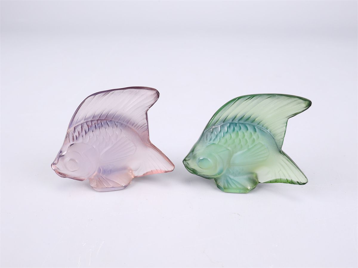 Rene Lalique 【ルネ・ラリック】 クリスタルガラス 二色 金魚 小置物