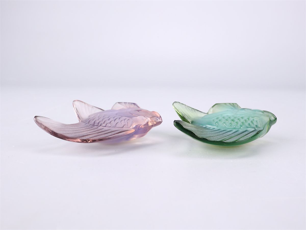 Rene Lalique 【ルネ・ラリック】 クリスタルガラス 二色 金魚 小置物