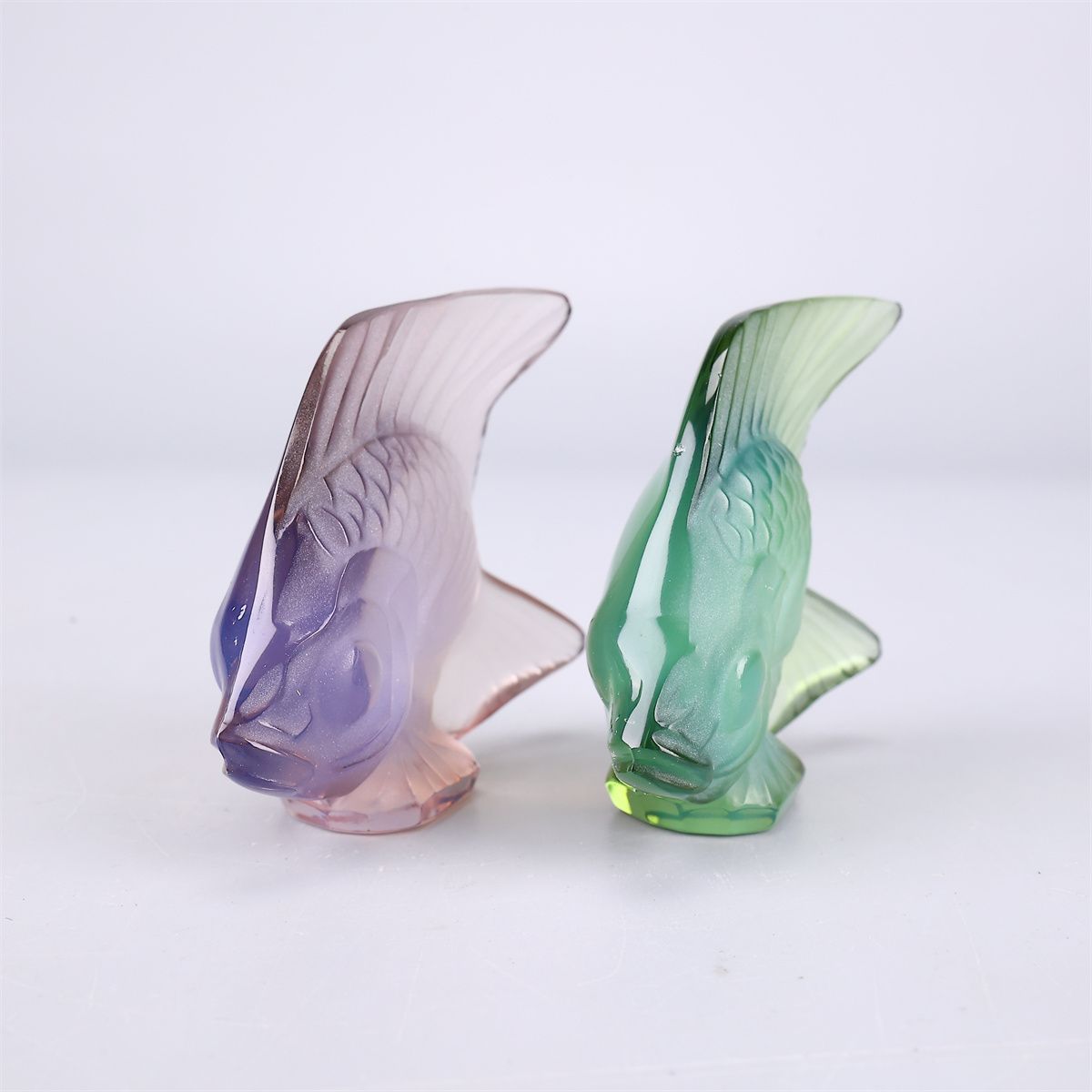Rene Lalique 【ルネ・ラリック】 クリスタルガラス 二色 金魚 小置物