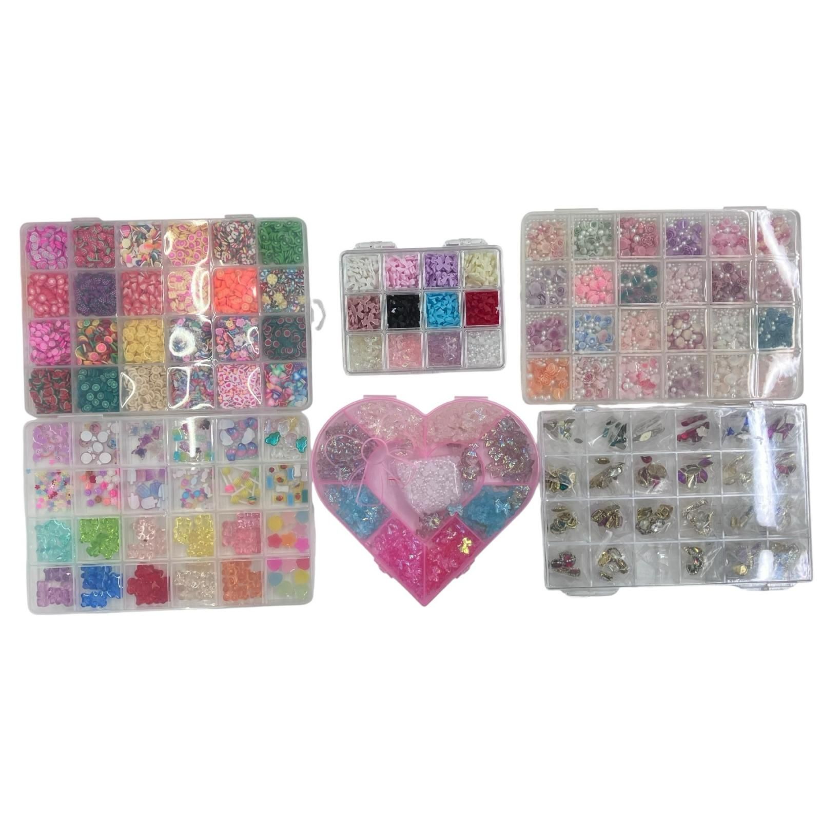 186001 Current Item Nail Parts Summary 3D Parts Multicolor Stones Ladies 6 Piece Bulk Sale