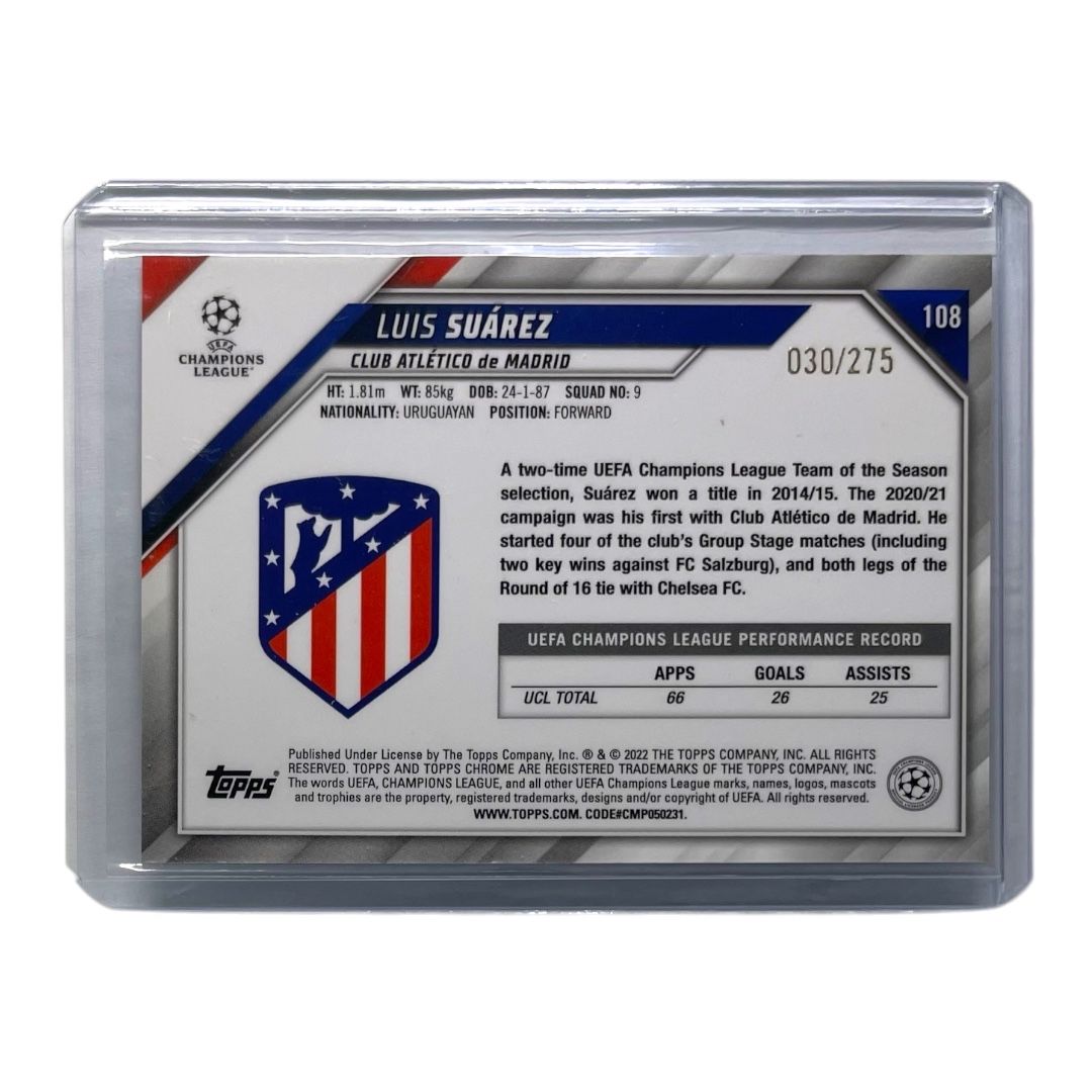 TOPPS サッカーカード CHROME LUIS SUAREZ ATLETICO DE MADRID /275 #108 送料無料 中古 IT2 TOPPS サッカーカード CHROME LUIS SUAREZ ATLETICO DE MADRID /275