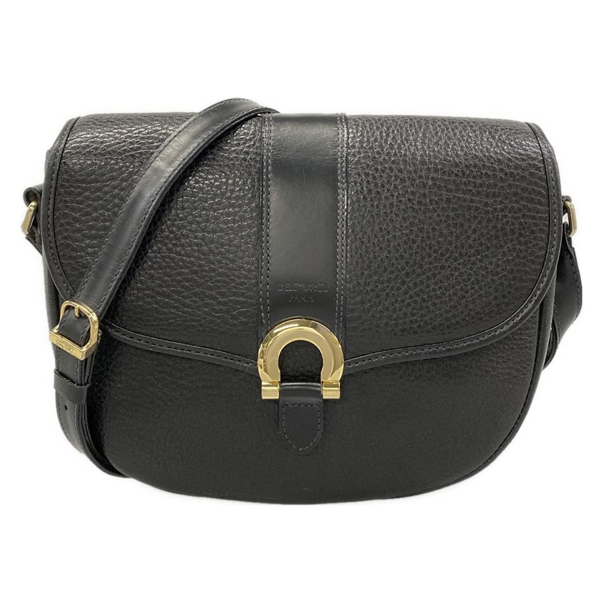 CARVEN(カルヴェン) ショルダーバッグ - 黒 レザー - メルカリ