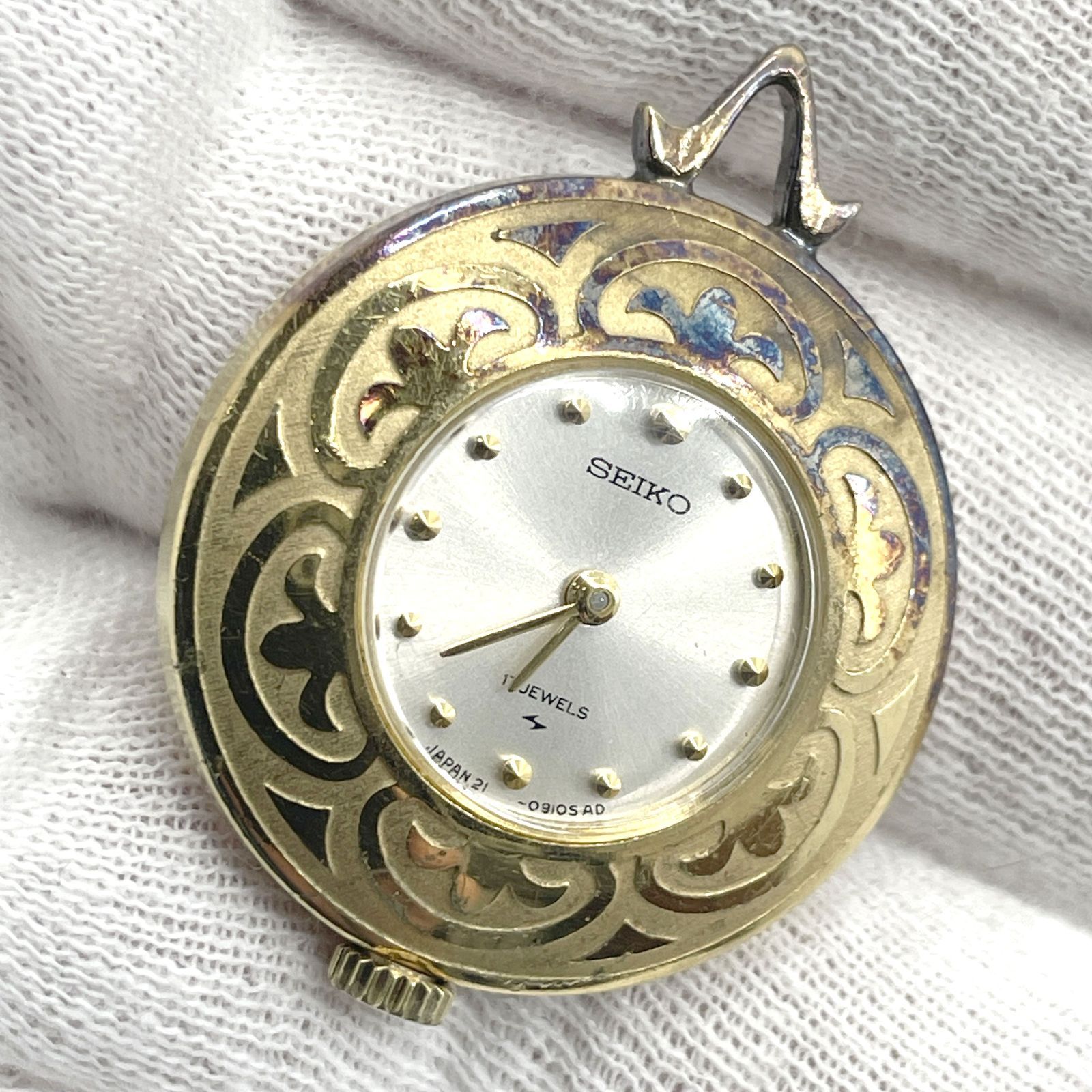セイコー 懐中時計 SEIKO 検定用ゴールドメッキムーブメント クラウン