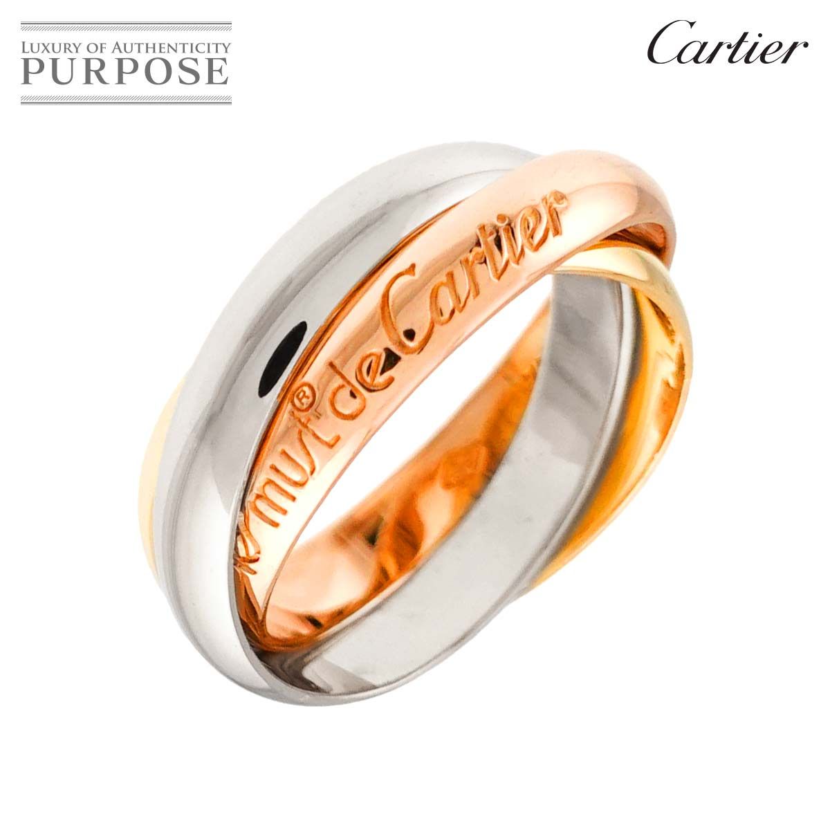 カルティエ Cartier トリニティ ミディアム MM #52 リング K18 YG WG 