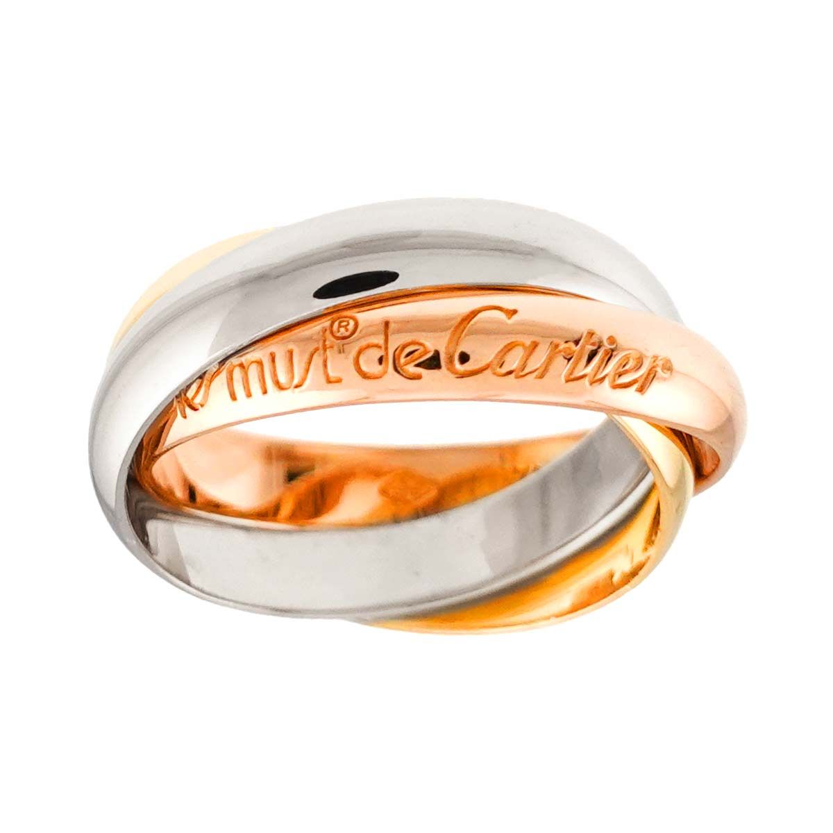 【極美品】カルティエ トリニティ 52 カルティエ Cartier トリニティ ミディアム MM #52 リング K18 YG WG