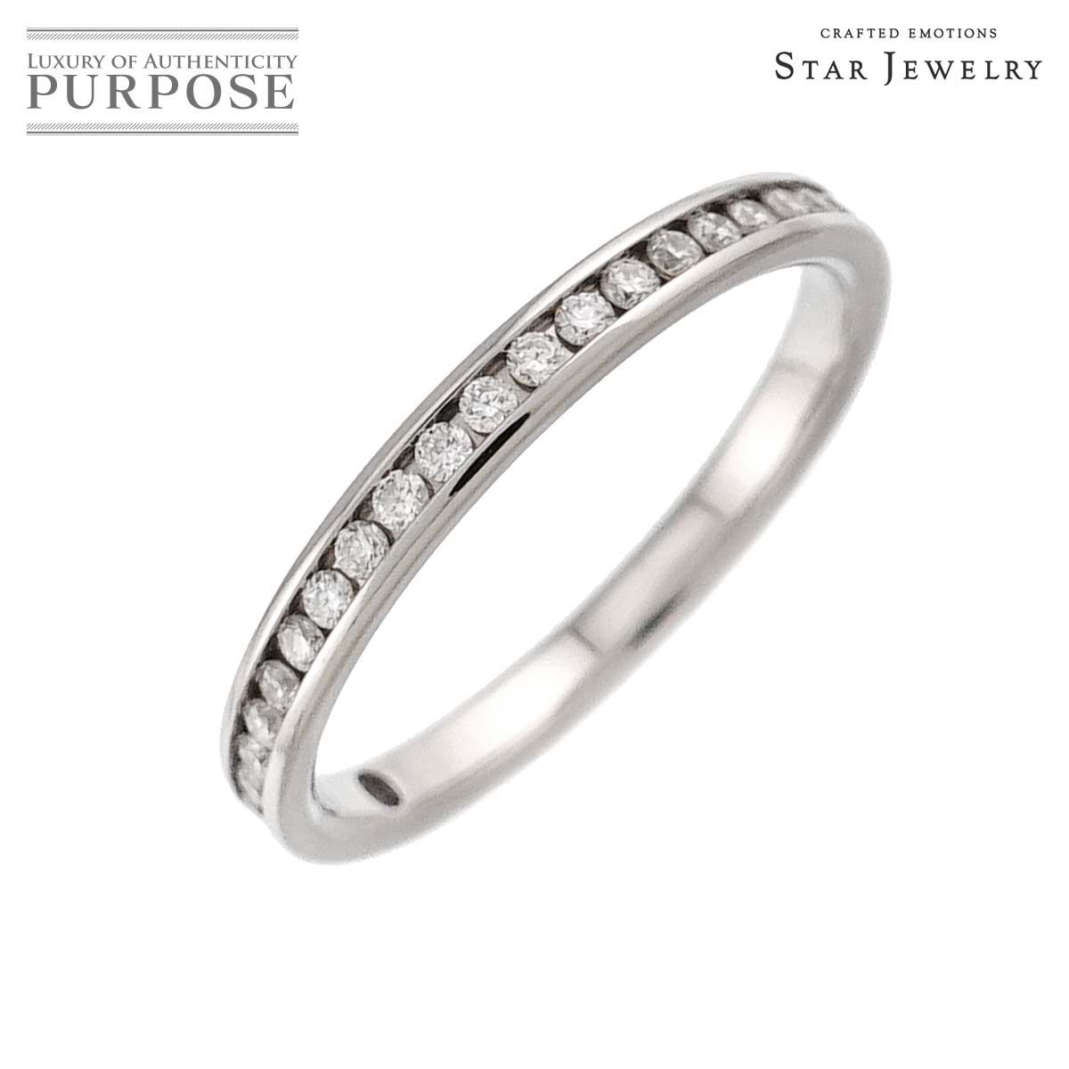 スタージュエリー Star Jewelry 7号 リング ハーフ ダイヤ 0.12ct Pt 