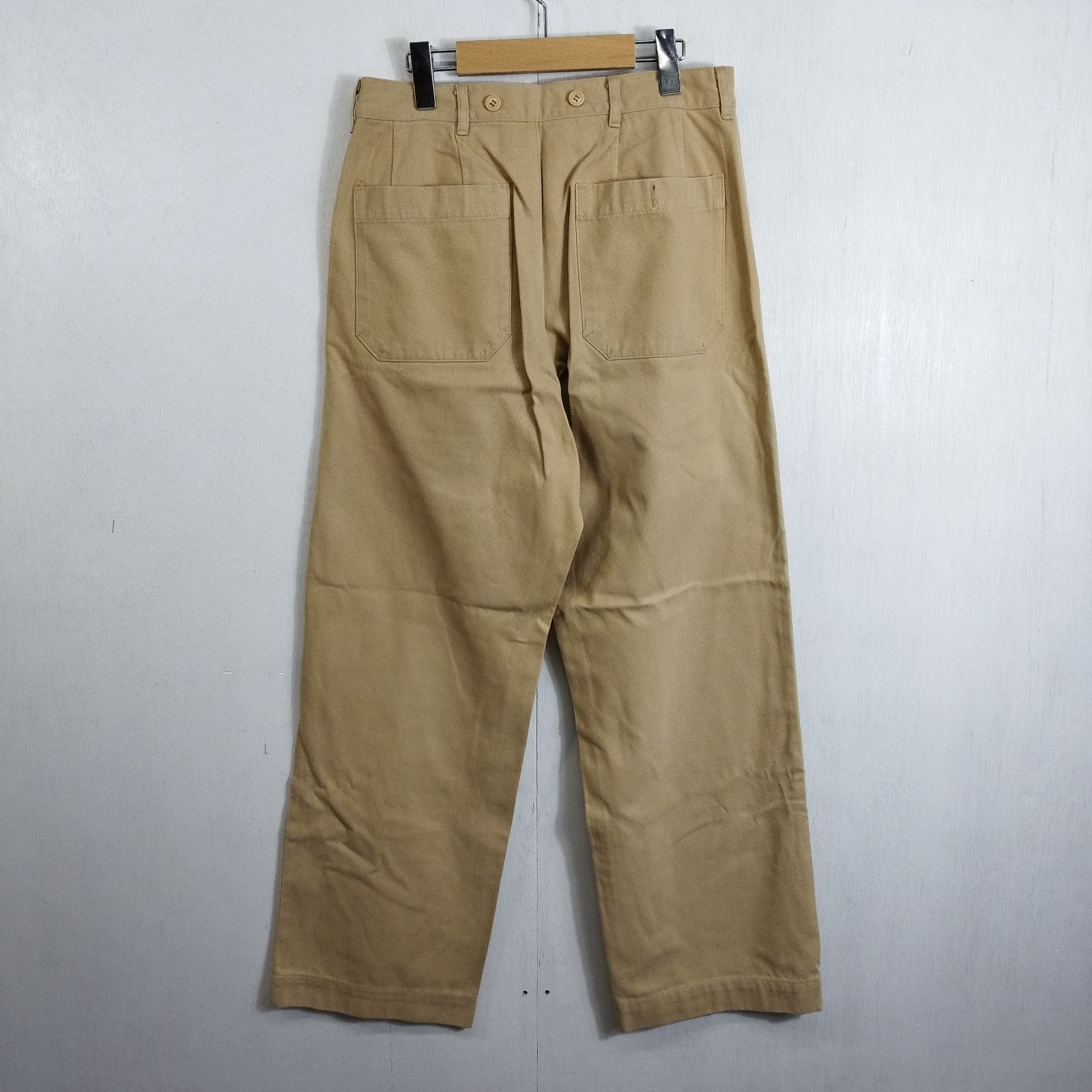 90s Margaret Howell マーガレットハウエル ワイド チノパンツ グルカタイプ コットン 日本製 ベージュ OLD 旧タグ サイズ L D108 90s Margaret Howell マーガレットハウエル ワイド チノパンツ グルカ