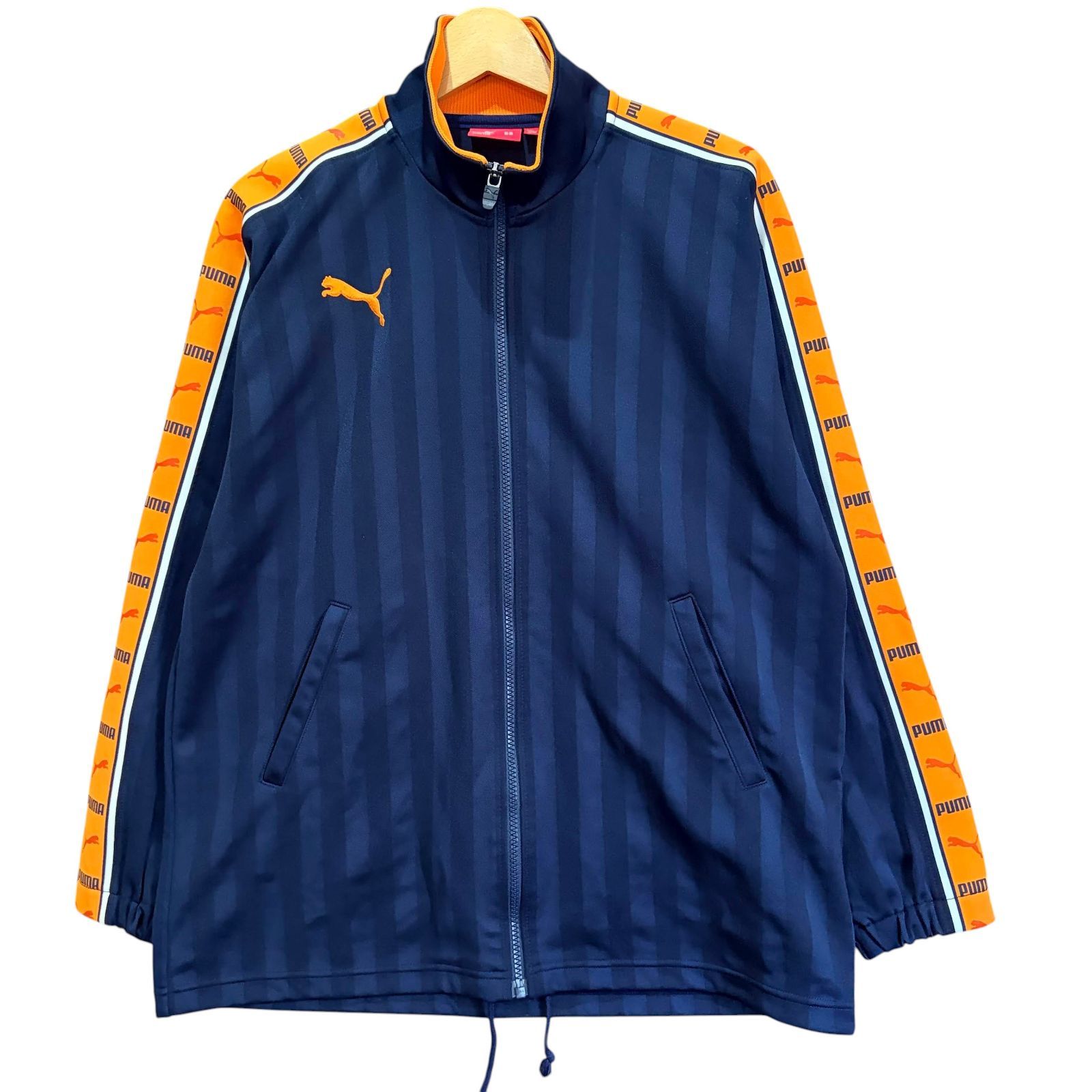 希少 プーマ PUMA トラックジャケット ジャージ SS 紺×橙 ネイビー 