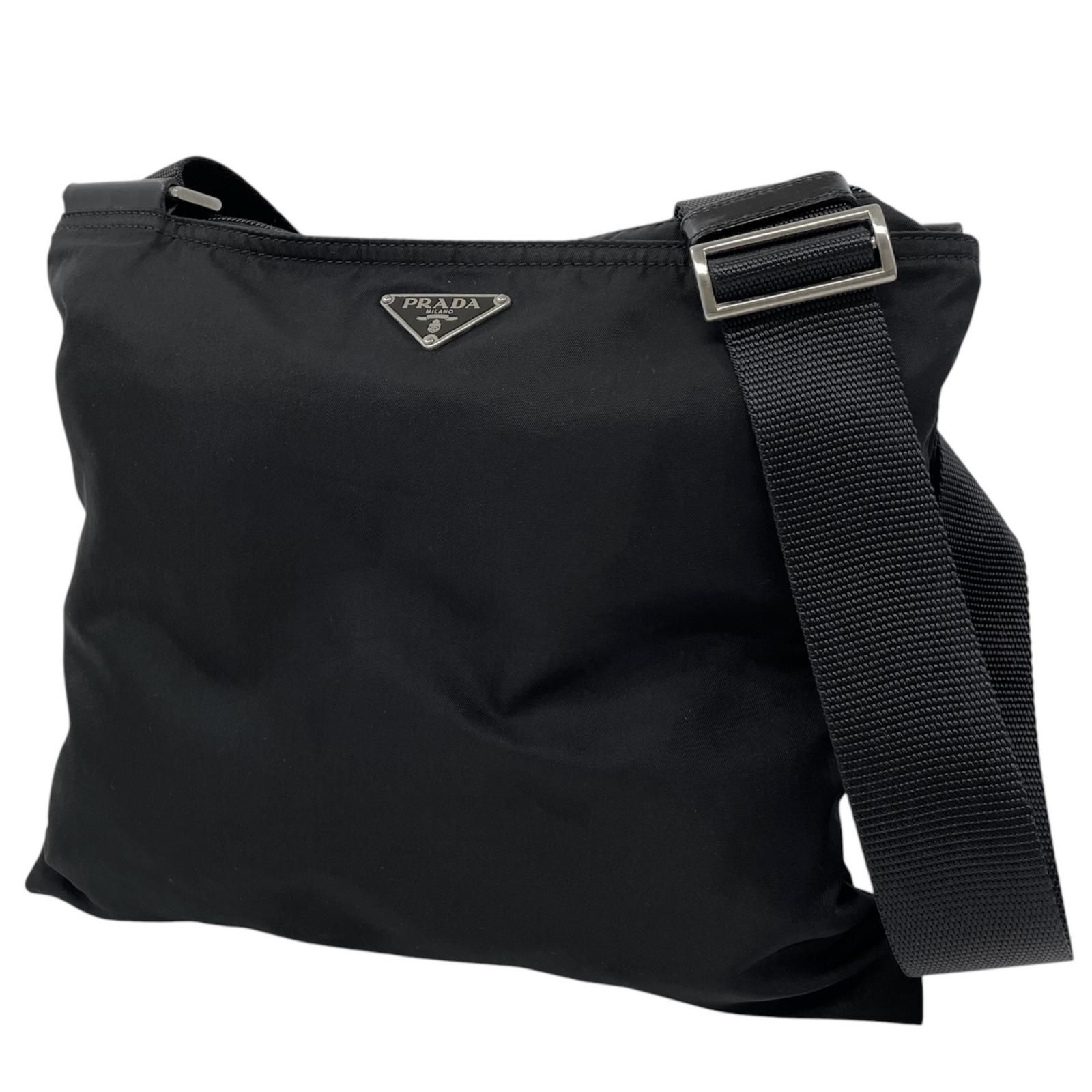【中古】PRADA | プラダ 三角ロゴ テスート ショルダーバッグ ブラック【尾張小牧店】 中古】PRADA | プラダ テスート 三角ロゴ ショルダーバッグ ブラック
