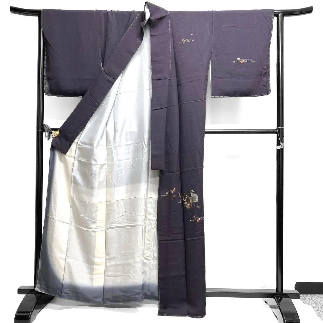 未着用　付け下げ　身丈164　裄67　刺繍　楓　梅　鼓　正絹　着物　032b p 未着用 付け下げ 身丈164 裄67 刺繍 楓 梅 鼓 正絹 着物 032b p - メルカリ