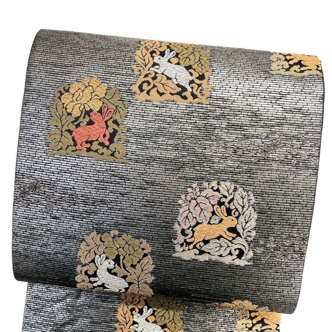 袋帯 唐織 花兎 牡丹 兎文様 金糸 着物 033b p - メルカリ 袋帯 唐織 花兎 牡丹 兎文様 金糸 着物 033b p - メルカリ