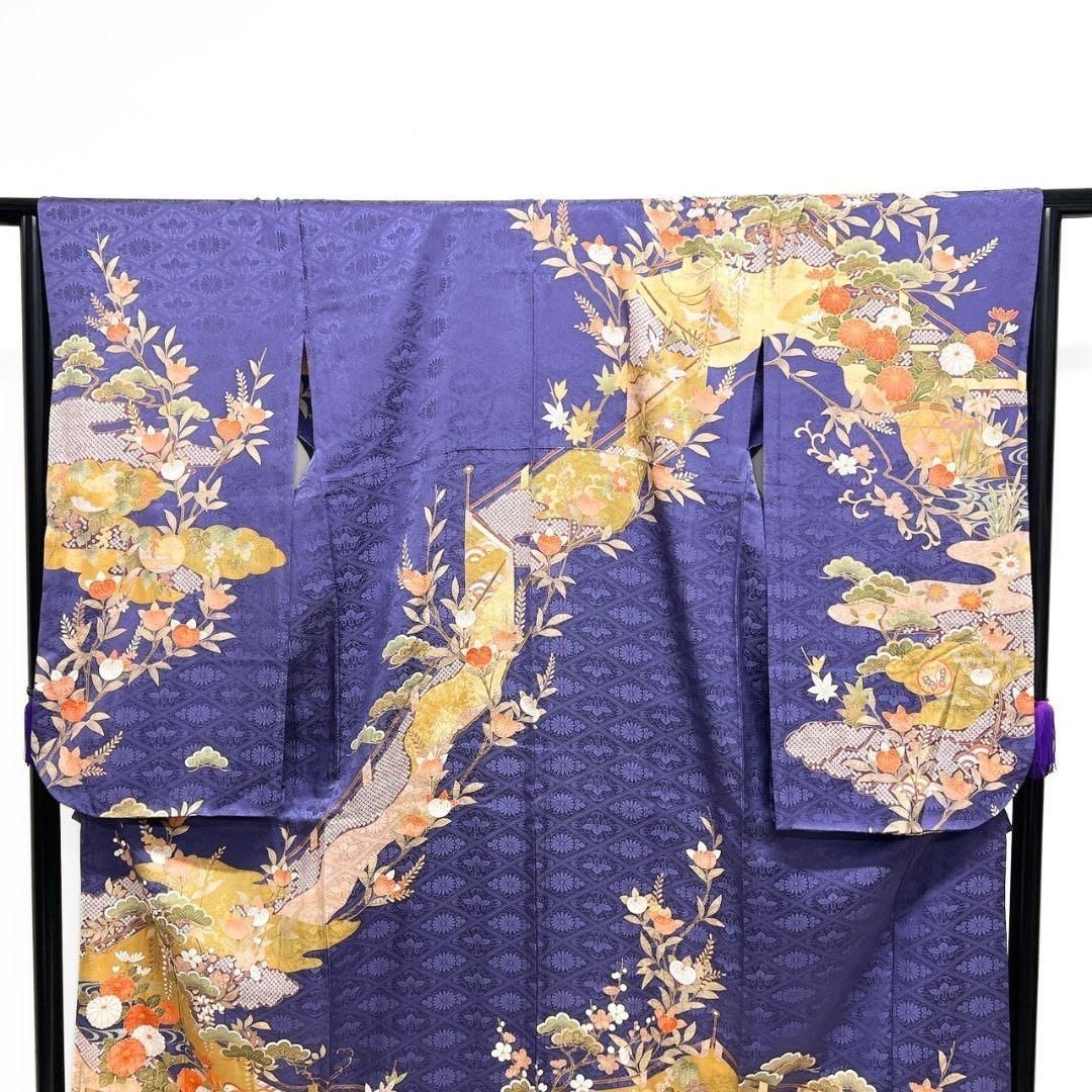 振袖 身丈172 単衣 金彩 霞 松 藤 橘 正絹 着物 033b p 振袖 正絹