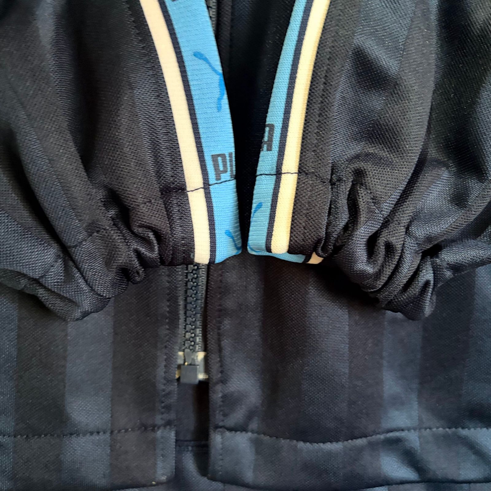 90s PUMA プーマ トラックジャケット ジャージ 紺×水色 ビッグロゴ 
