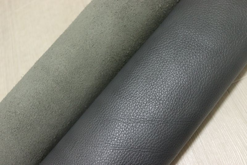 ブルーグレー 280ds クロム革 牛革 イタリア レザー シュリンク加工 はぎれ 一枚革 レザークラフト 革 皮 本革 diy 生地 材料